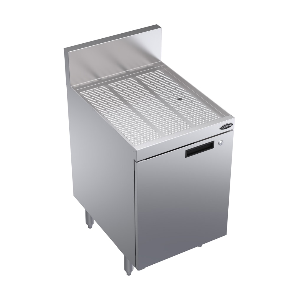 Krowne KR24-SD18 Under Bar Glass Storage Unit - Hinged Door Base, 6 1/2" Back Splash, 18" x 24"