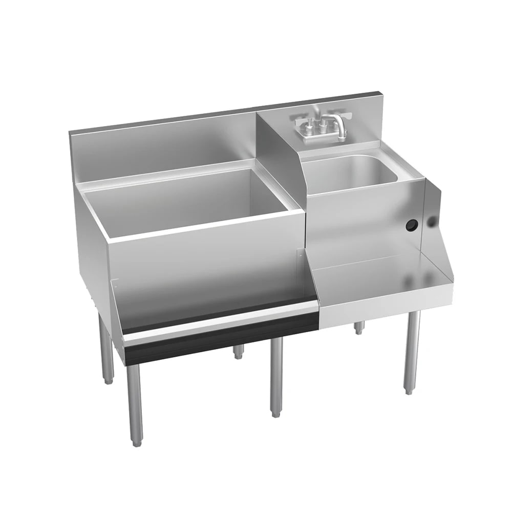 Krowne KR24-W42L-10 42" Royal 1800 Series Cocktail Station w/ 74 lb Ice Bin, Stainless Steel