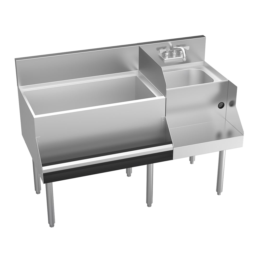 Krowne KR24-W48L-10 48" Royal 1800 Series Cocktail Station w/ 92 lb Ice Bin, Stainless Steel