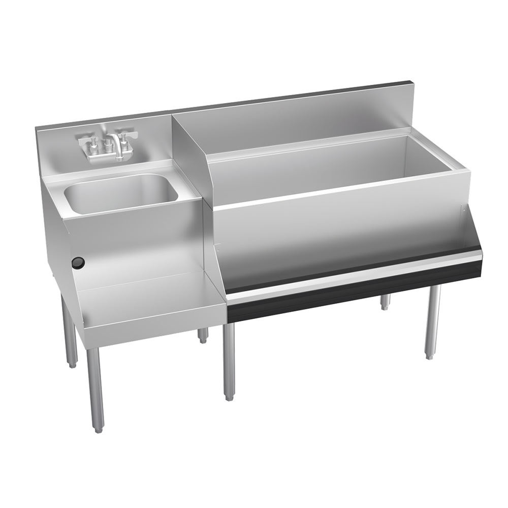 Krowne KR24-W54R-10 54" Royal 1800 Series Cocktail Station w/ 110 lb Ice Bin, Stainless Steel