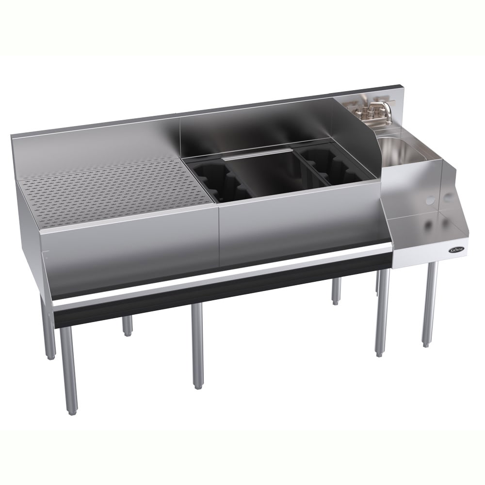Krowne KR24-W60A-10 60" Royal 1800 Series Cocktail Station w/ 74 lb Ice Bin, Stainless Steel