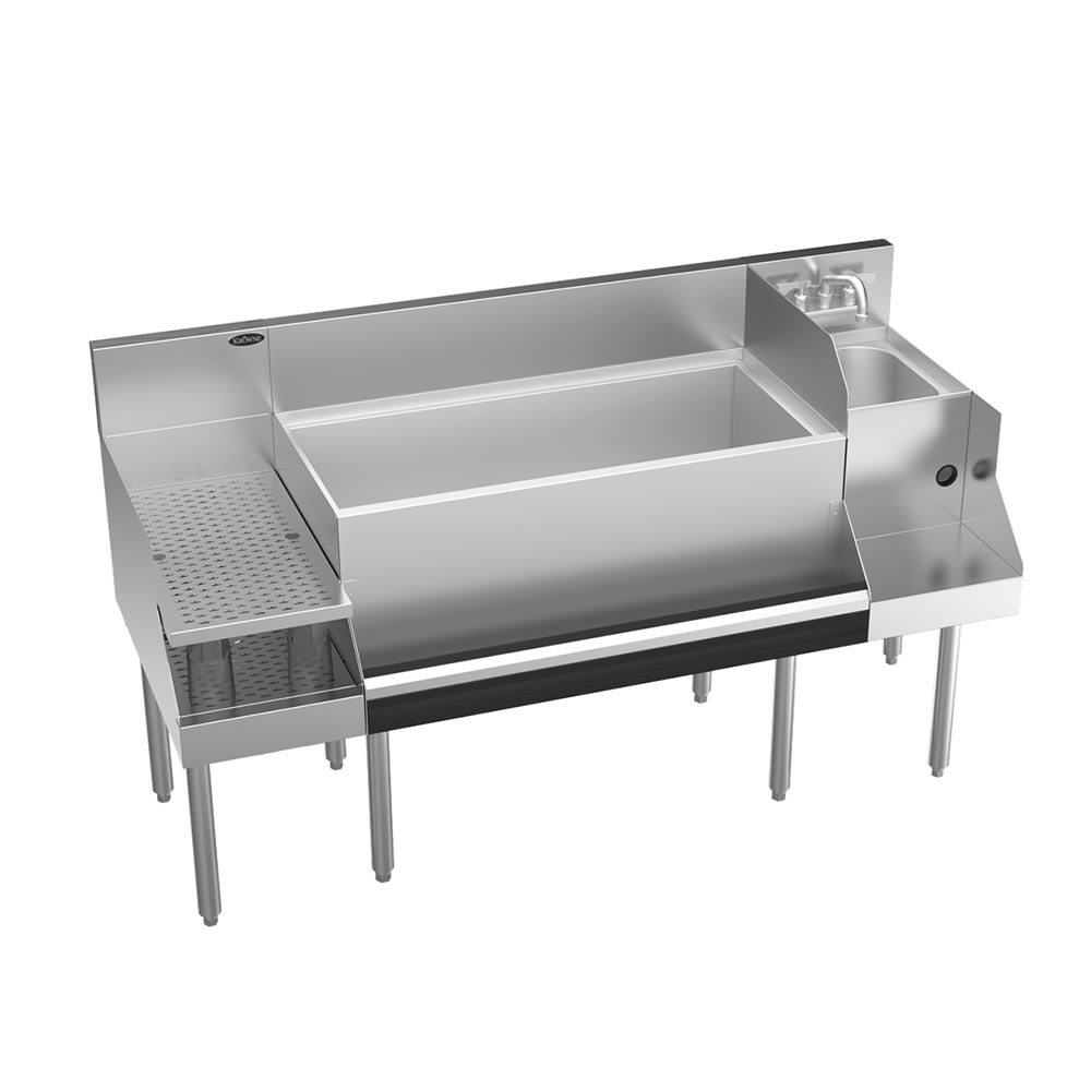 Krowne KR24-W60B-10 60" Royal 1800 Series Cocktail Station w/ 110 lb Ice Bin, Stainless Steel