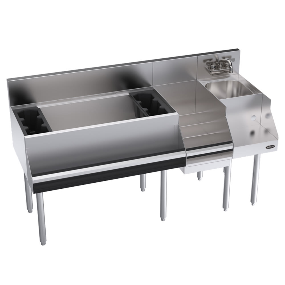 Krowne KR24-W60D-10 60" Royal 1800 Series Cocktail Station w/ 110 lb Ice Bin, Stainless Steel