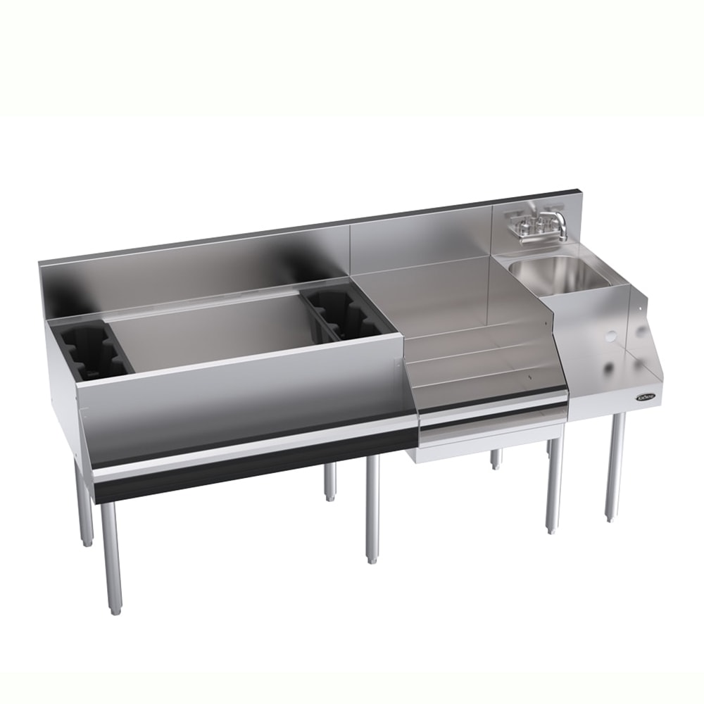 Krowne KR24-W66D-10 66" Royal 1800 Series Cocktail Station w/ 110 lb Ice Bin, Stainless Steel