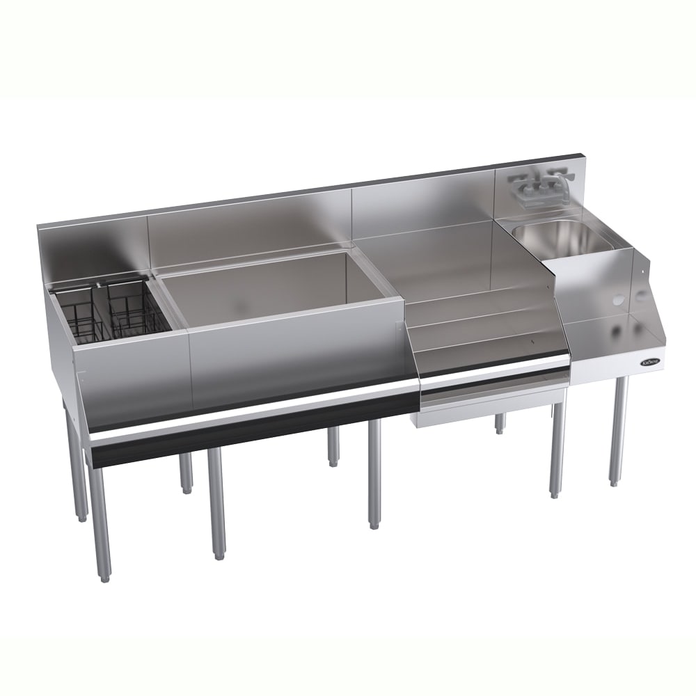 Krowne KR24-W66E-10 66" Royal 1800 Series Cocktail Station w/ 92 lb Ice Bin, Stainless Steel