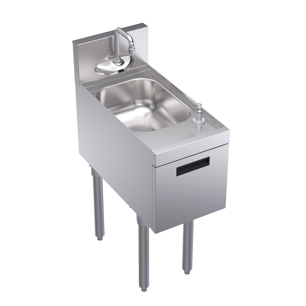 Krowne KR24-12ST-E Freestanding Underbar Hand Sink, Soap & Towel Dispenser