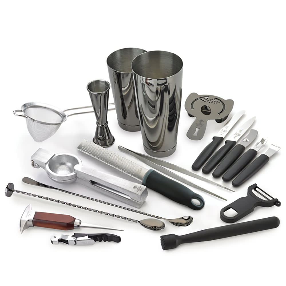 Krowne KR-BK2 18-Piece Cocktail Shaker Set - Gun Metal Black