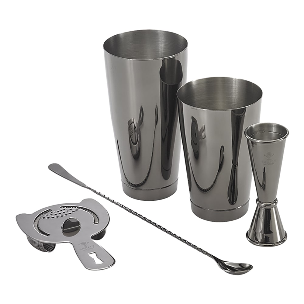 Krowne KR-BK3 5-Piece Cocktail Shaker Set - Gun Metal Black