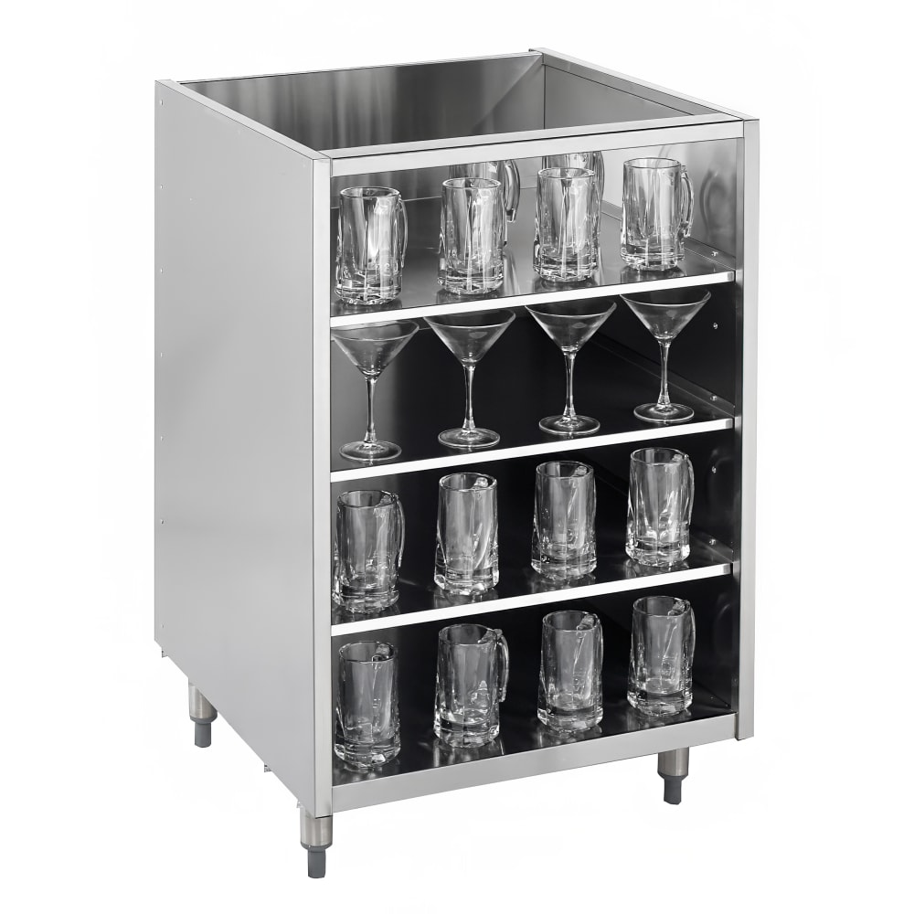 Krowne KR-G24 24" Backbar Glass Storage Cabinet w/ 3 Shelves, 24" D