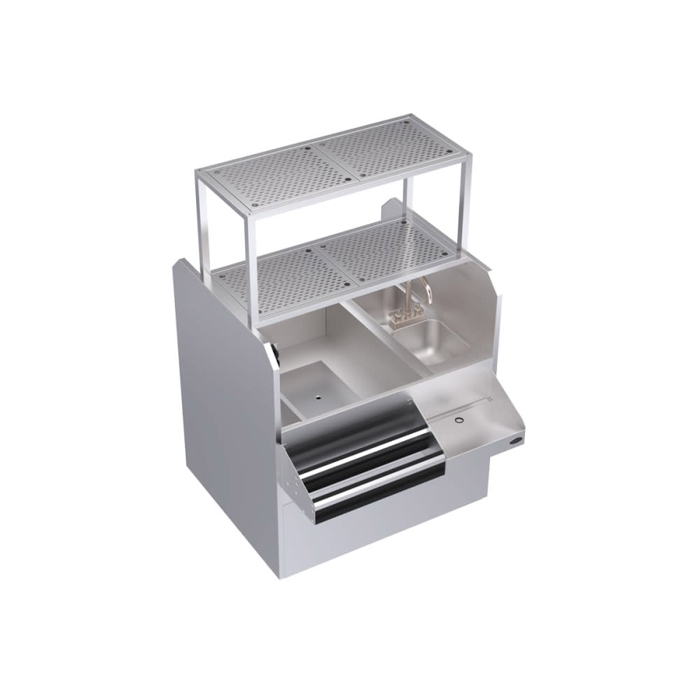 Krowne KRPT-42LP-10 42" Royal Series Cocktail Station w/ 135 lb Ice Bin, Stainless Steel