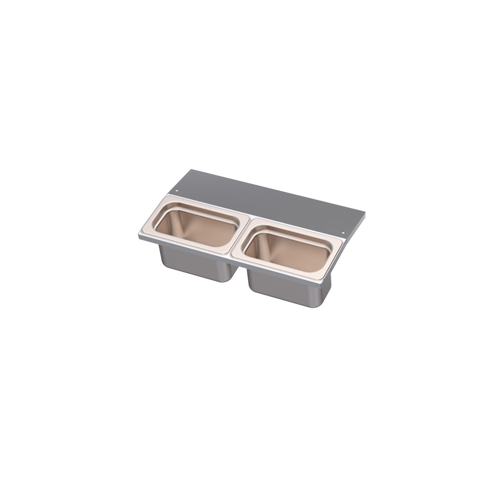 Krowne KR-UMGT-2 (2) Compartment Bar Garnish Tray - No Lid, Undermount