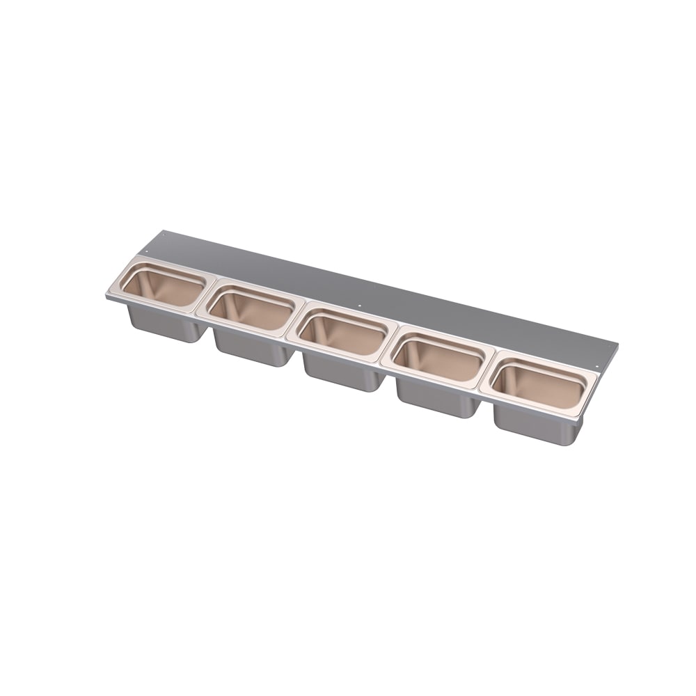 Krowne KR-UMGT-5 (5) Compartment Bar Garnish Tray - No Lid, Undermount