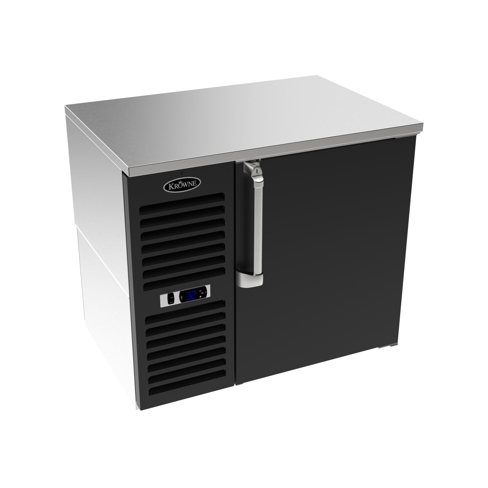 Krowne LS36L-BSS 36" Bar Refrigerator - 1 Swinging Solid Door, Black, 115v