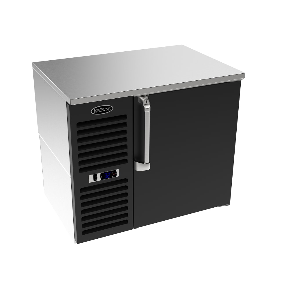 Krowne LS36R-BSS 36" Bar Refrigerator - 1 Swinging Solid Door, Black, 115v