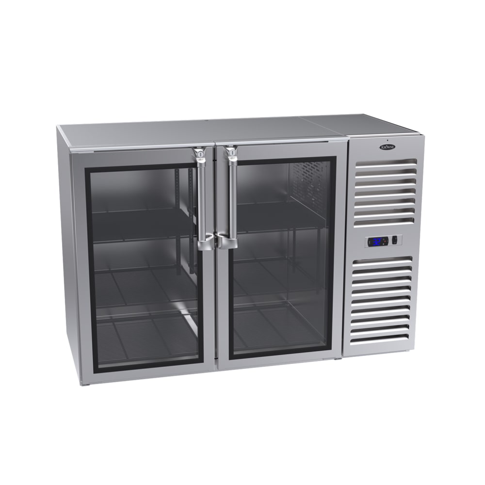 Krowne LS52R-KNS 52" Bar Refrigerator - 2 Swinging Glass Doors, Silver, 115v