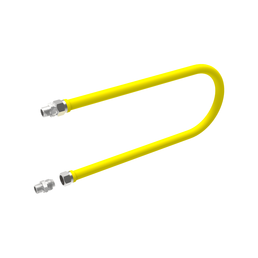 Krowne S5048 Royal Series 48" Stationary Gas Connector Hose w/ 1/2" Male/Male Couplings