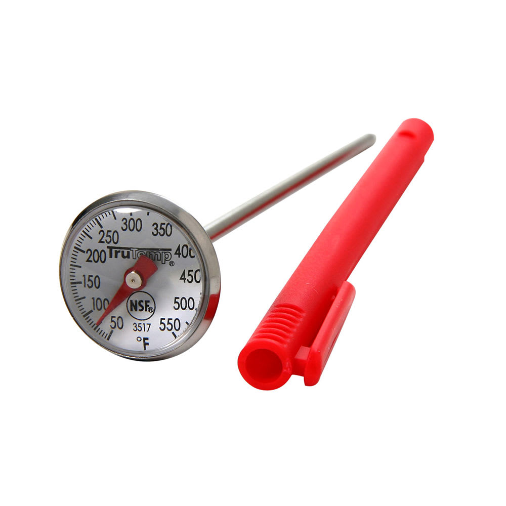Taylor 3517 1" Dial Type Instant Read Thermometer w/ 4 1/2" Stem, 50 to 550 Degrees F