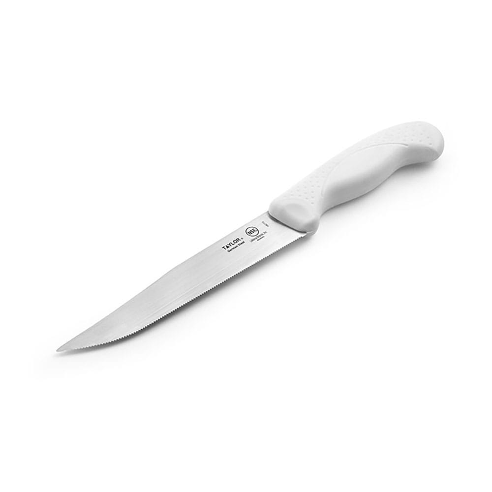 Taylor 5248383 5 1/2" Utility Knife w/ White Nylon/Silicone Handle, High Carbon German Steel