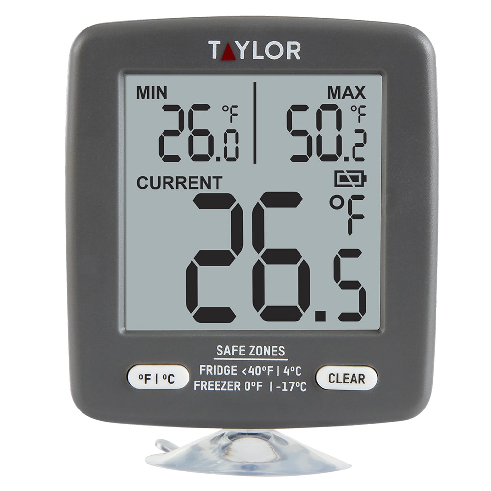 Taylor 5262798 Digital Refrigerator/Freezer Thermometer w/ -4 to 140°F Temperature Range