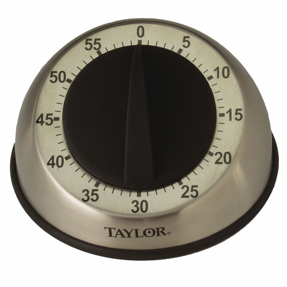 Taylor 5830 60 Minute Manual Timer w/ 9 Second Ring, Stainless