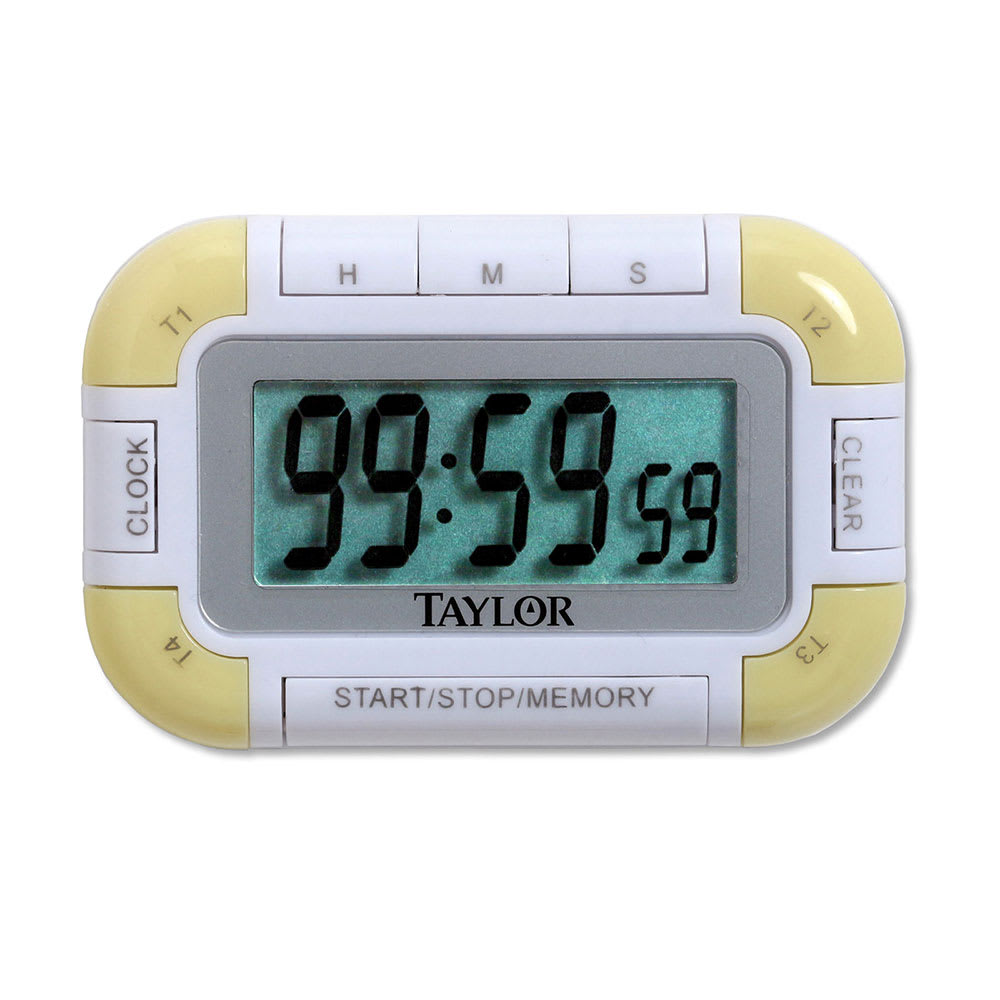 Taylor 5862 Compact 4 Event Digital Timer w/ Clock, LCD Readout