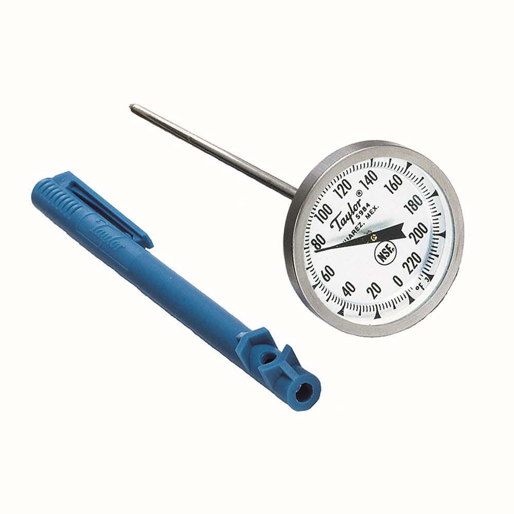 Taylor 5984J 1 3/4" Dial Type Meat Thermometer w/ 5" Stem, 0 to 220 Degrees F