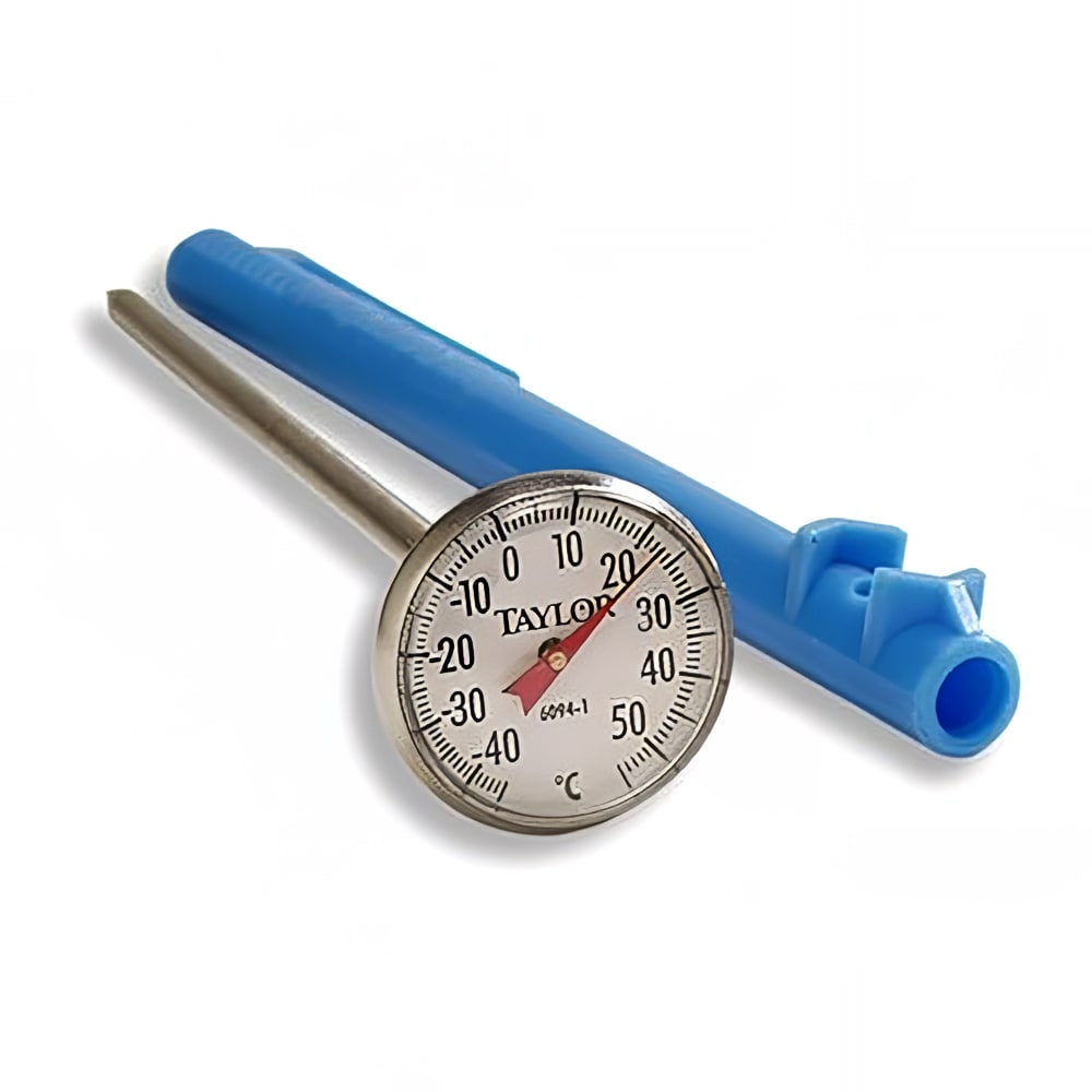 Taylor 6094N 1" Dial Type Pocket Thermometer w/ 5" Stem, -40 to 50 Degrees C