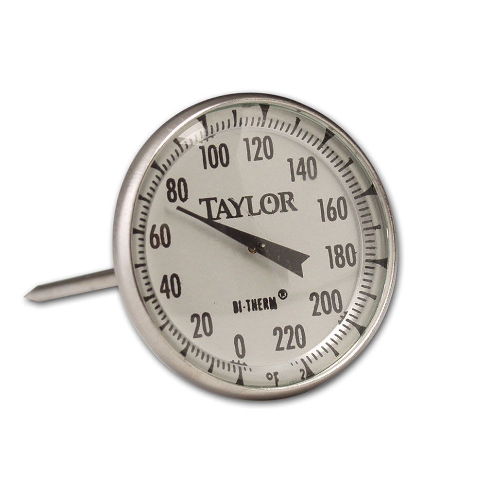 Taylor 61054J 2" Dial Type Meat Thermometer w/ 4" Stem, 0 to 220 Degrees F