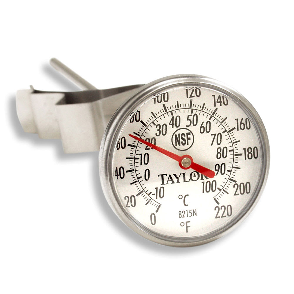 Taylor 8215N 1 3/4" Dial Type Pocket Thermometer w/ 8" Stem, 0 to 220 Degrees F