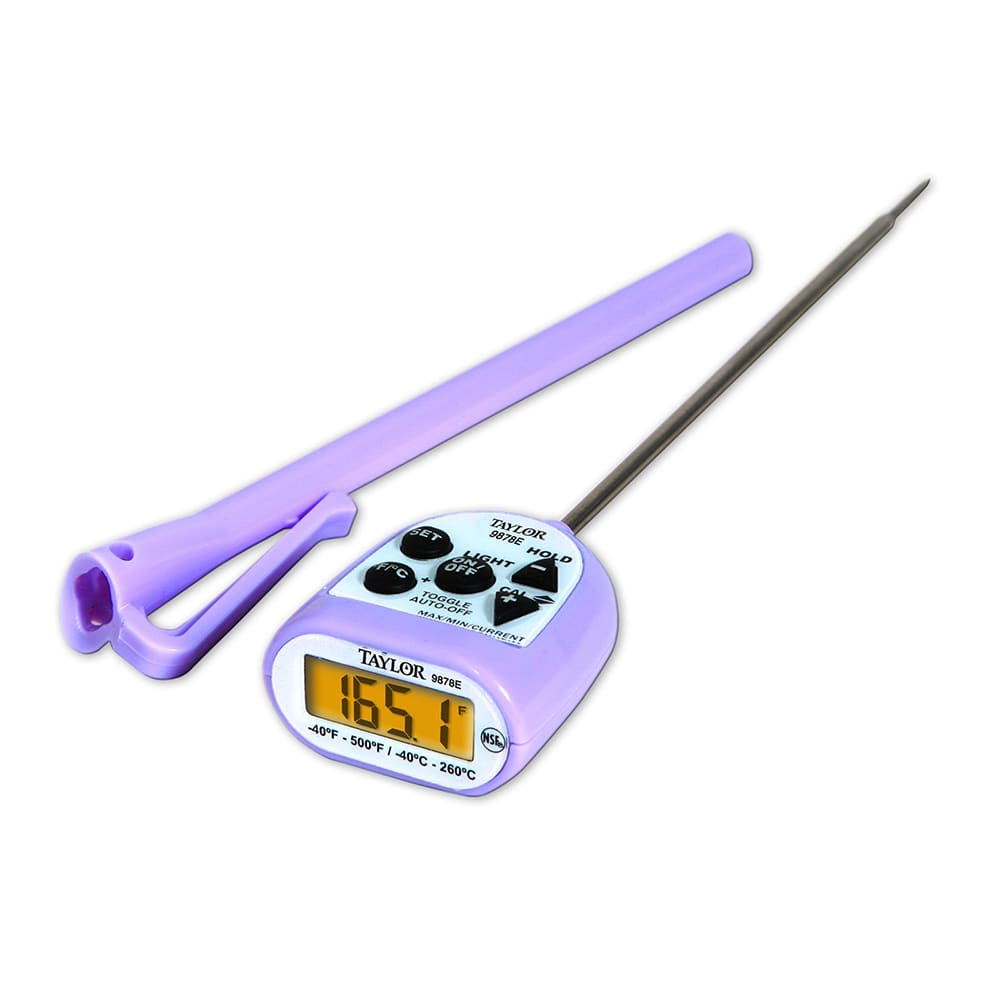 Taylor 9878EPR Digital Pocket Thermometer w/ 4 1/2" Stem, -40 to 500°F