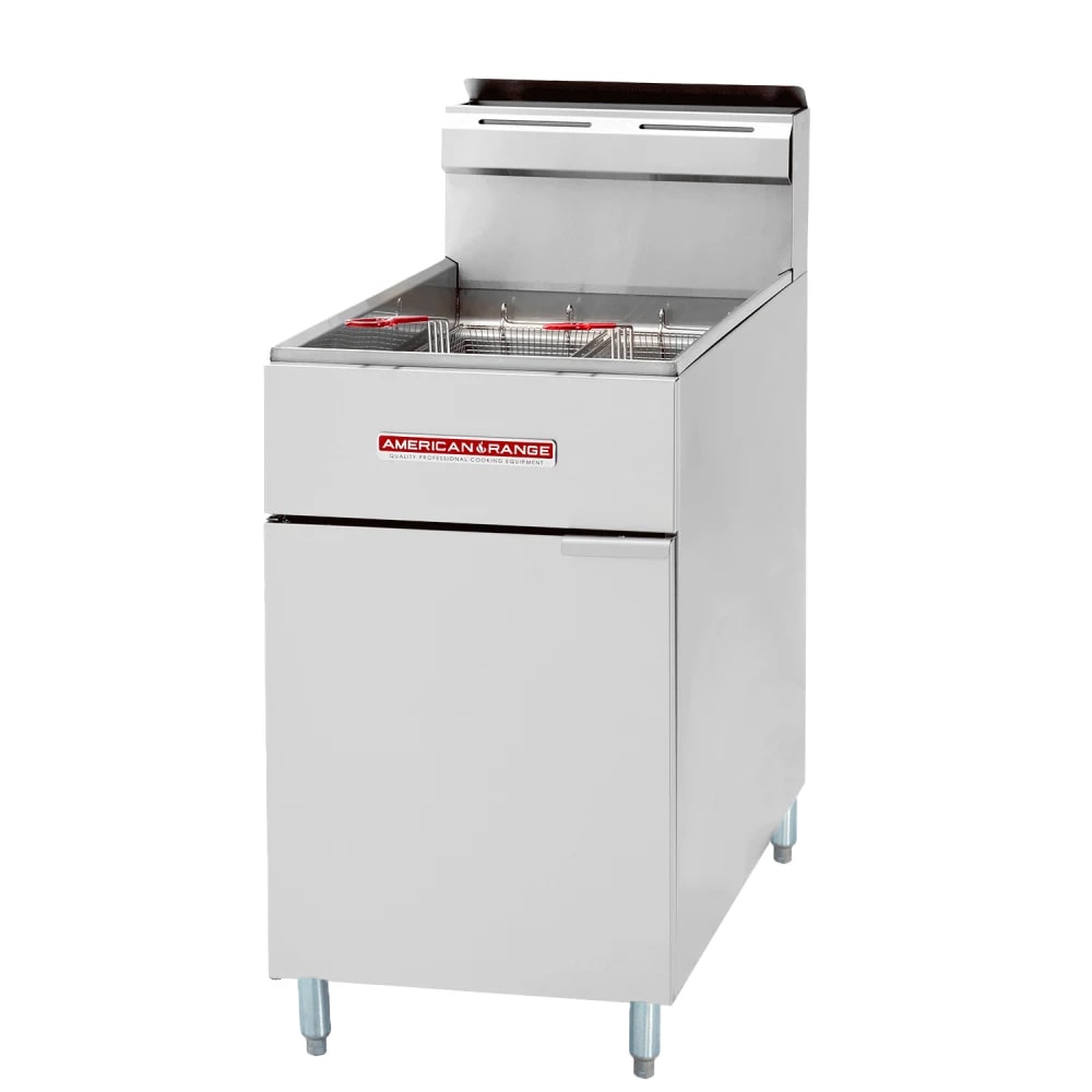 American Range AF-75 Gas Fryer - (1) 80 lb Vat, Floor Model, Liquid Propane