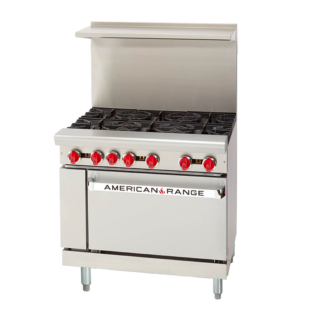 American Range AR12-4B-SB 36" 4 Burner Gas Range w/ Griddle & Storage Base, Natural Gas