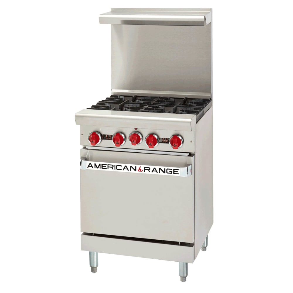 American Range AR-12G-2B-SB 24" 2 Burner Gas Range w/ Griddle & Storage Base, Natural Gas