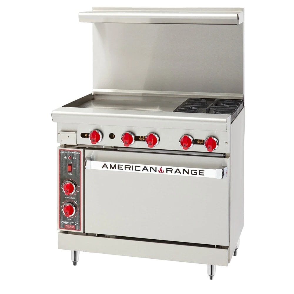American Range AR-24G-2B 36" 2 Burner Gas Range w/ Griddle & Standard Oven, Natural Gas