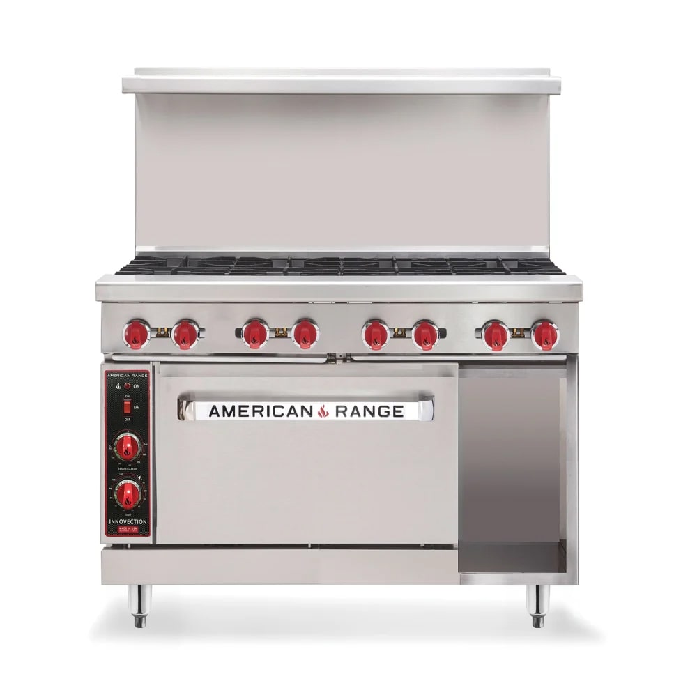 American Range AR-36G-2B-126L-SBR 48" 2 Burner Gas Range w/ Griddle & Standard Oven & Storage Base, Liquid Propane
