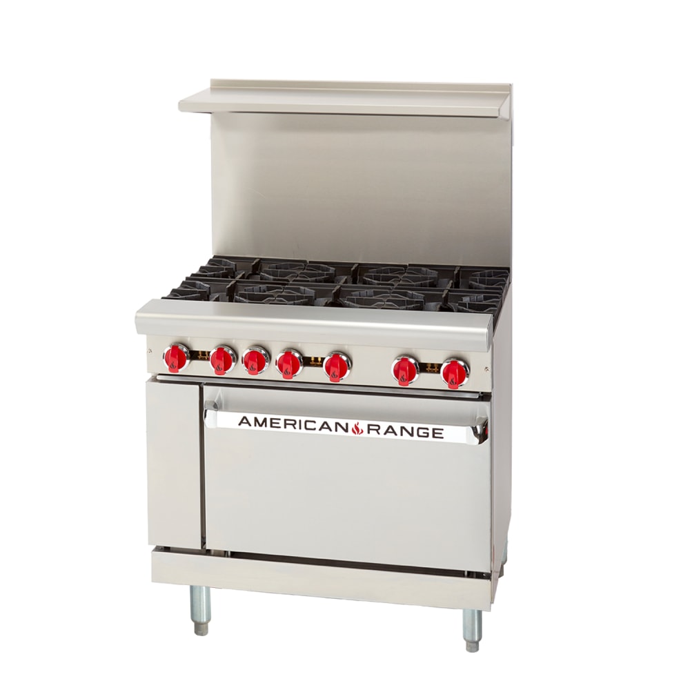 American Range AR-6-SB 36" 6 Burner Gas Range w/ Storage Base, Natural Gas
