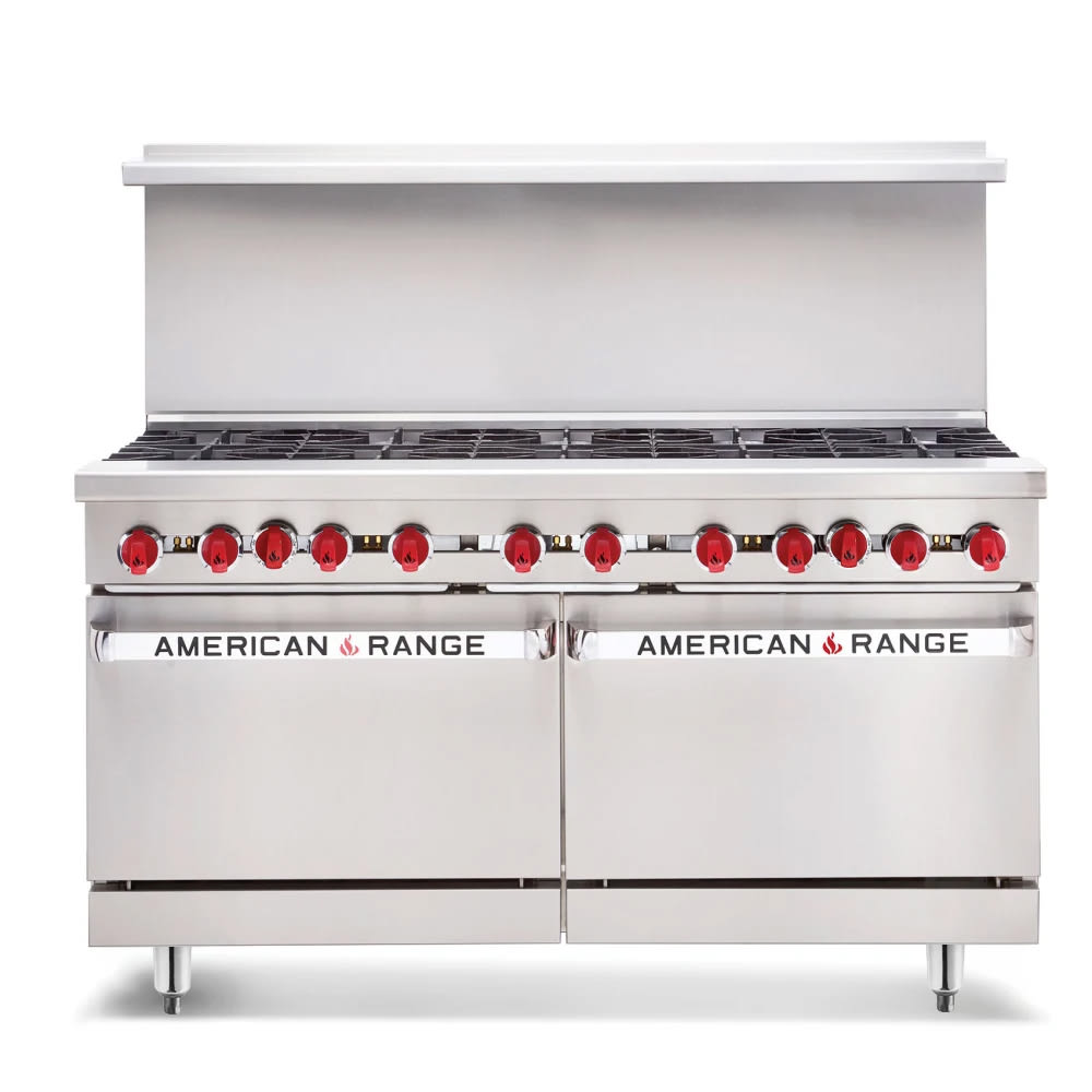 American Range AR-8B-24RG-CL-126R 60" 8 Burner Gas Range w/ Griddle/Broiler & (1) Standard & (1) Convection Ovens, Liquid Propane