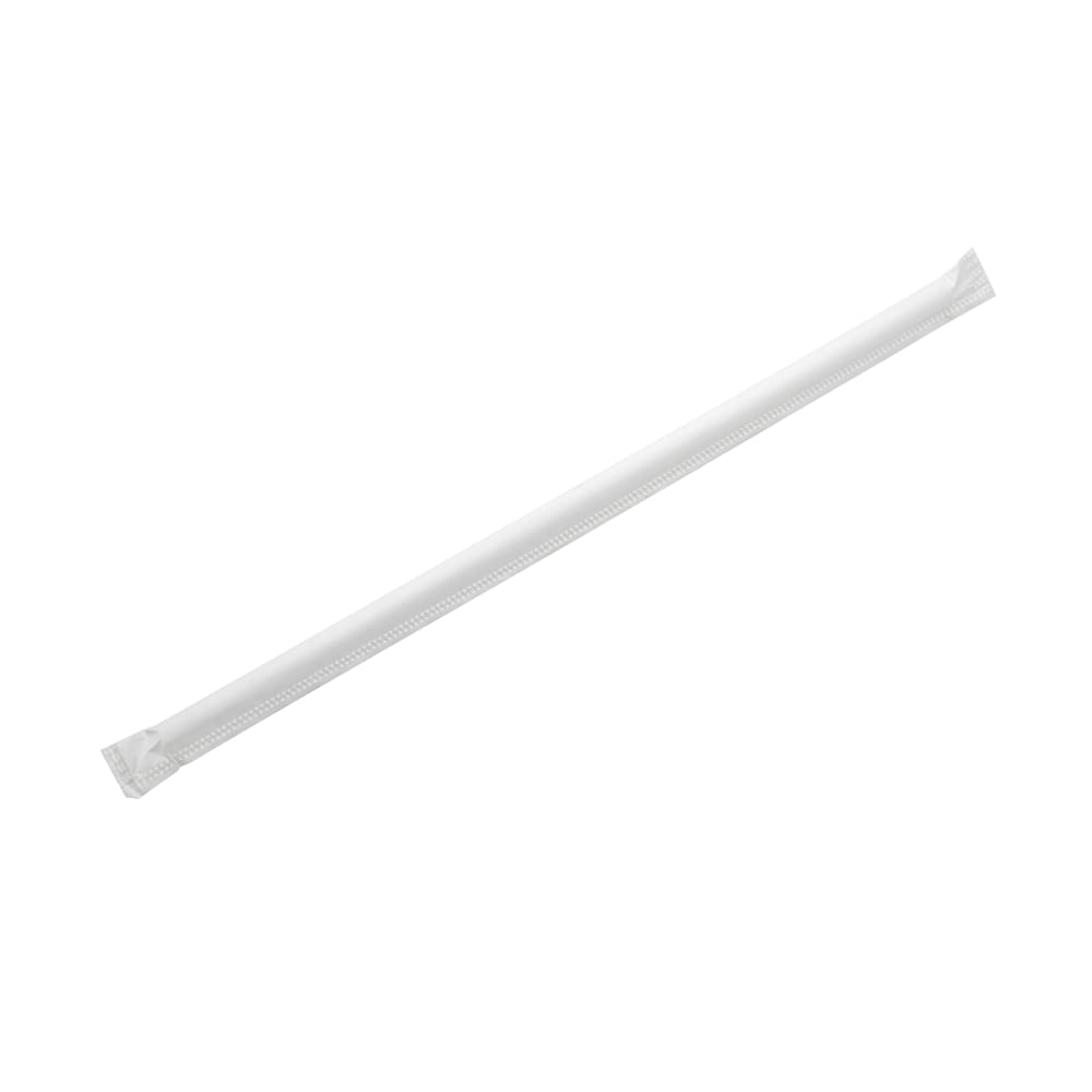 D&W Fine Pack 7 3/4" Wrapped Jumbo Straws - Polypropylene, Clear (DSJW10-500T)