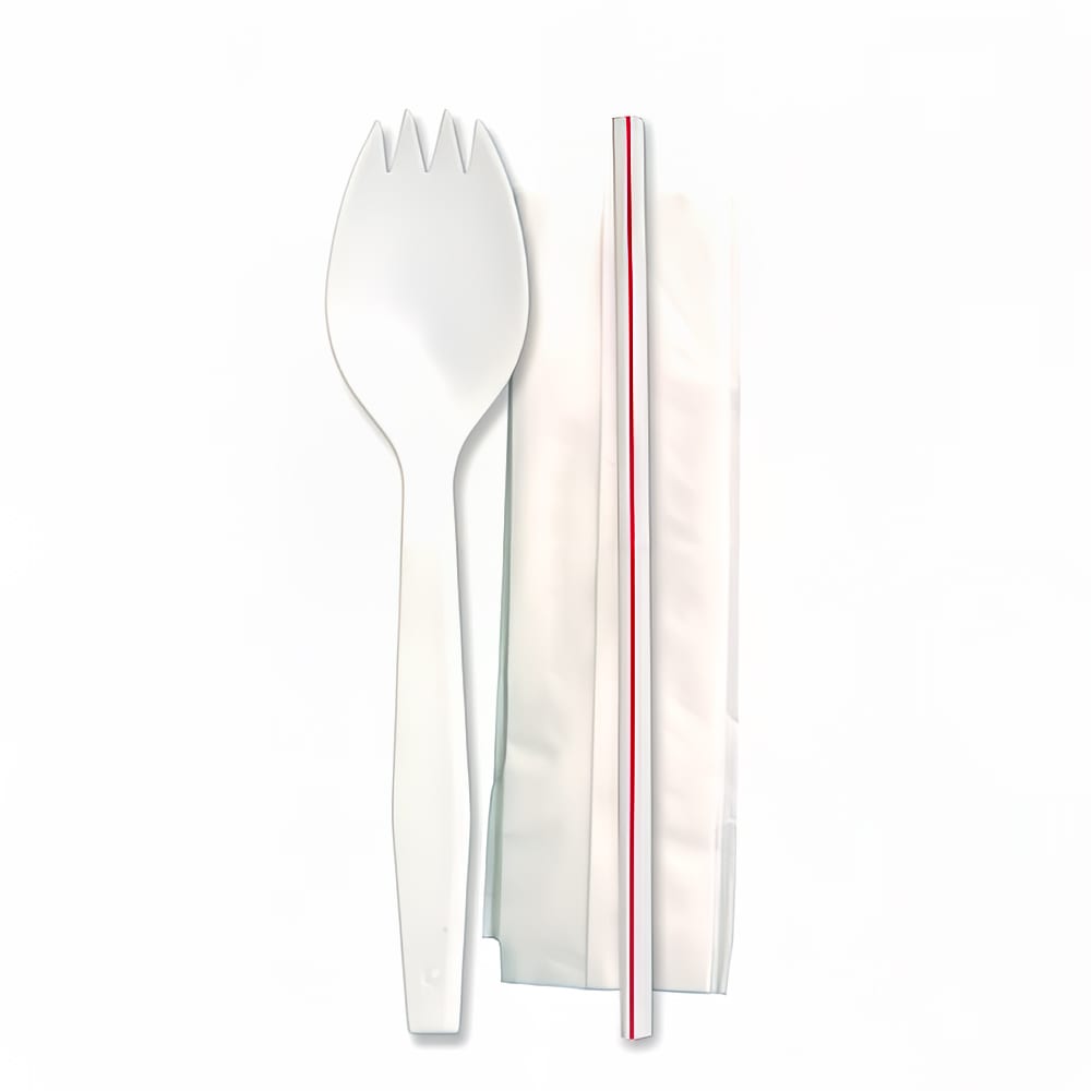 D&W Fine Pack Medium Weight Disposable Cutlery Set - Polypropylene, White (PSKF1000)