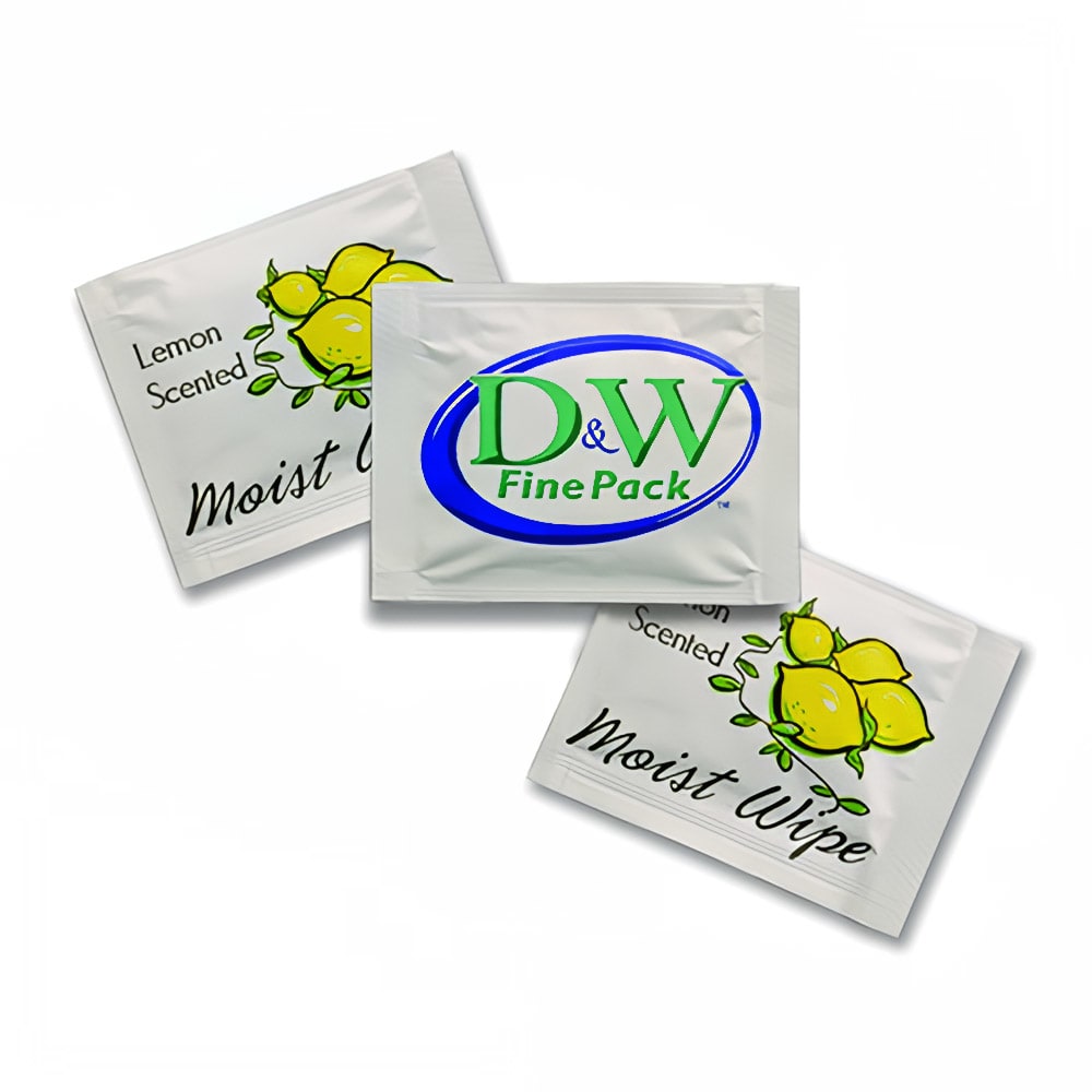 D&W Fine Pack Moist Towelette - Lemon Scented (MW-1000)