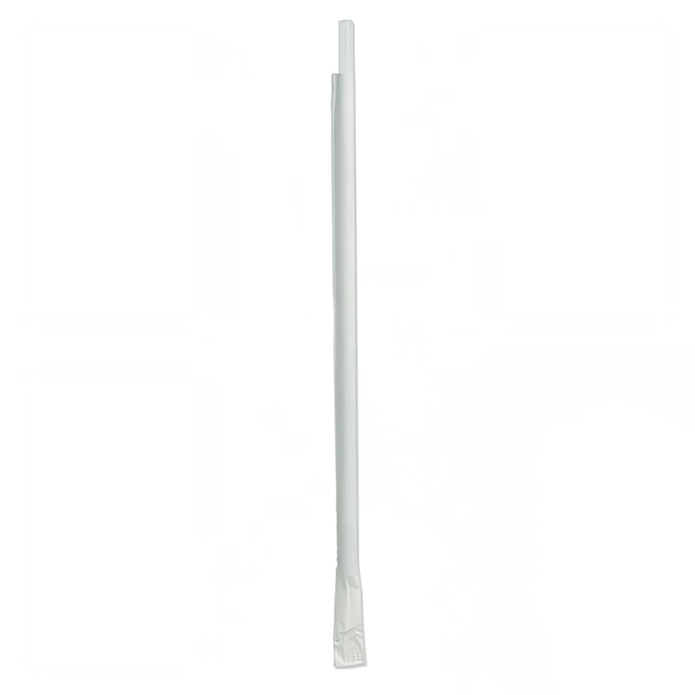D&W Fine Pack 10 1/4" Wrapped Giant Straws - Polypropylene, Clear (DSTGW4-300T)