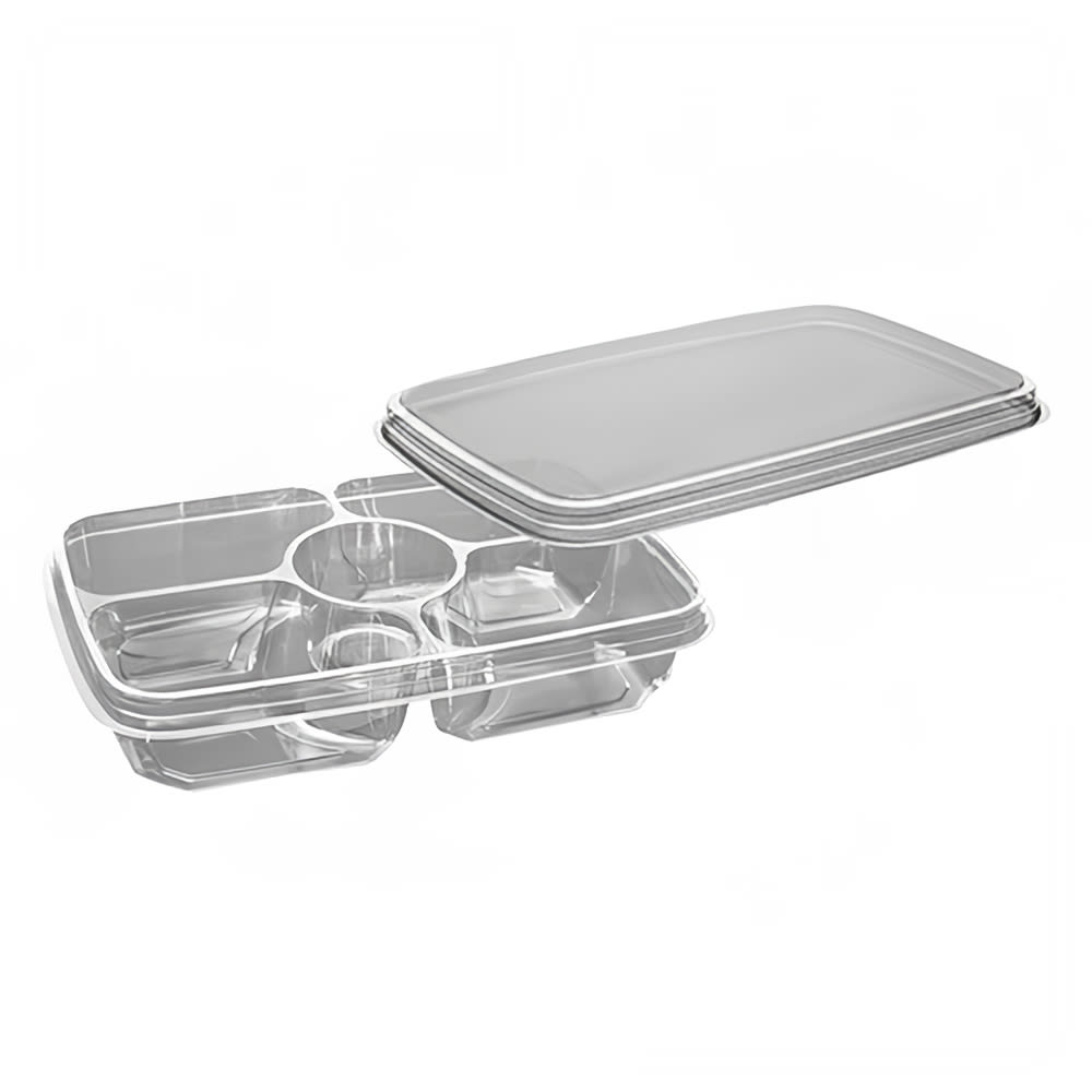 D&W Fine Pack Deli Tray w/ Lid - 11" x 7", PET, Clear (1141)