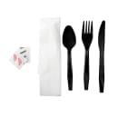D&W Fine Pack Medium Weight Disposable Cutlery Set - Polypropylene, Black (P250E3PCSPKIT) thumbnail 2
