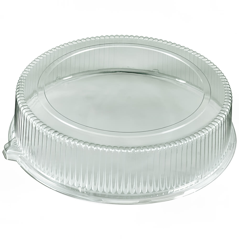 D&W Fine Pack 16 4/5" Dome Lid for Trays - PET, Clear (CLRE16P)