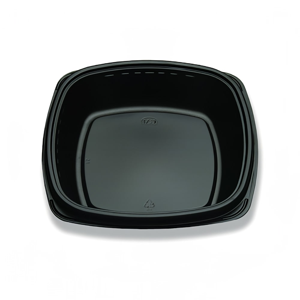 D&W Fine Pack 9" Square Container - Polystyrene, Black (CF723-090-1)
