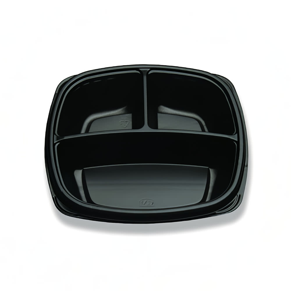 D&W Fine Pack 9" Square Container - Polystyrene, Black (CF723-093-1)