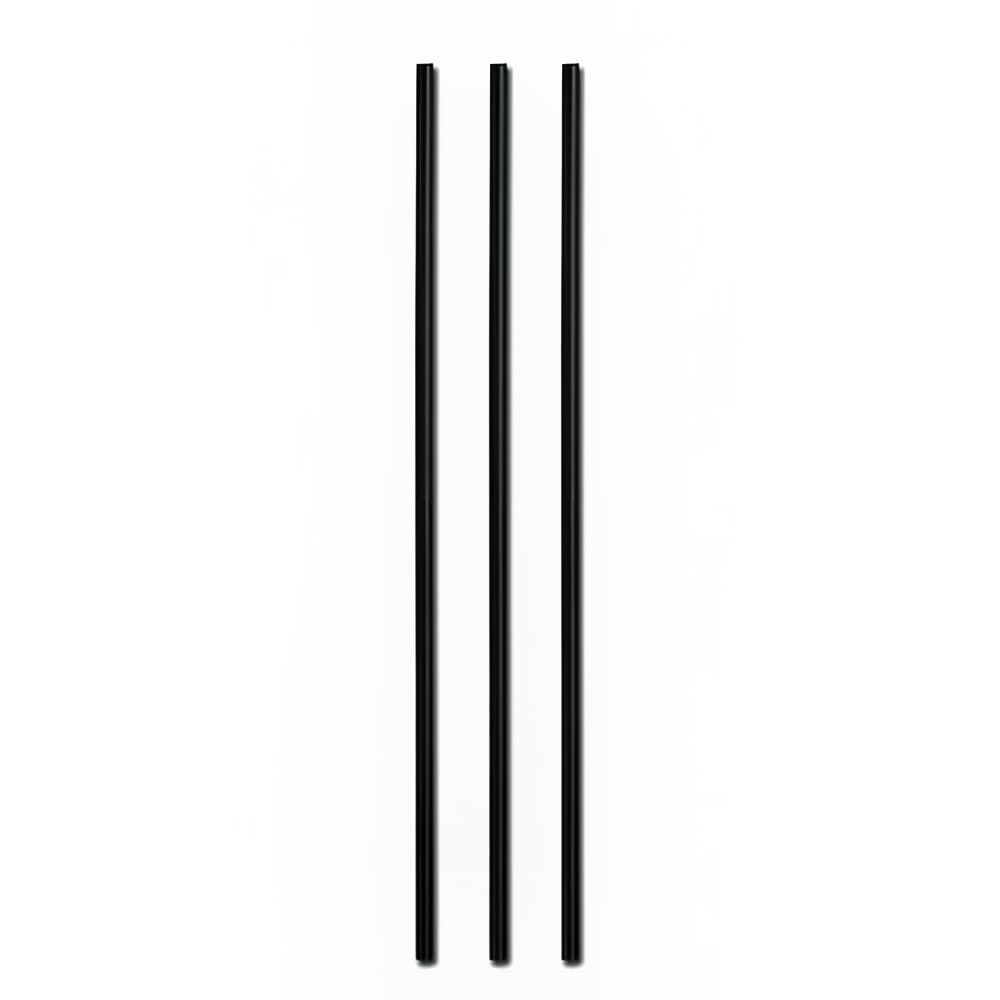 D&W Fine Pack 8" Coffee Straw/Stirrer - Unwrapped, Black (ST8E-10-500)