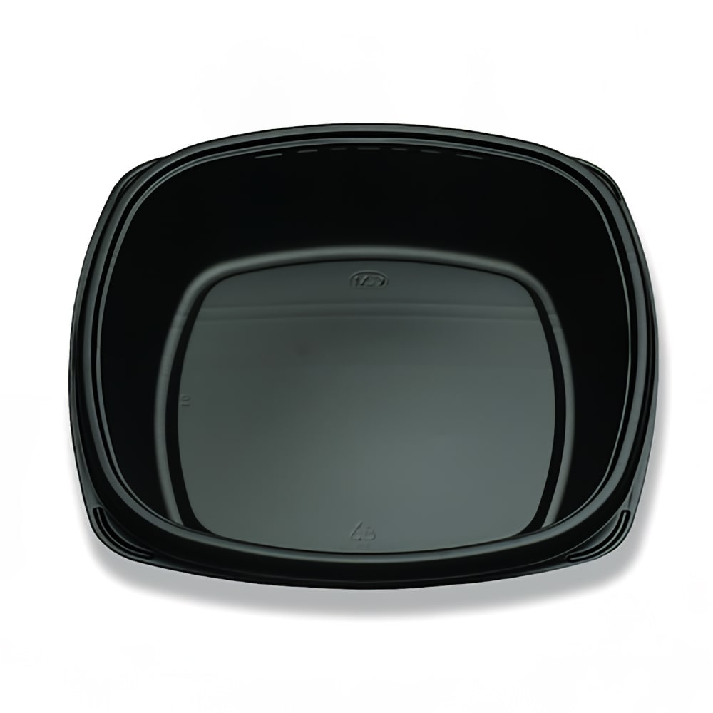 D&W Fine Pack 10 1/4" Square Container - Polystyrene, Black (CF723-100-1)