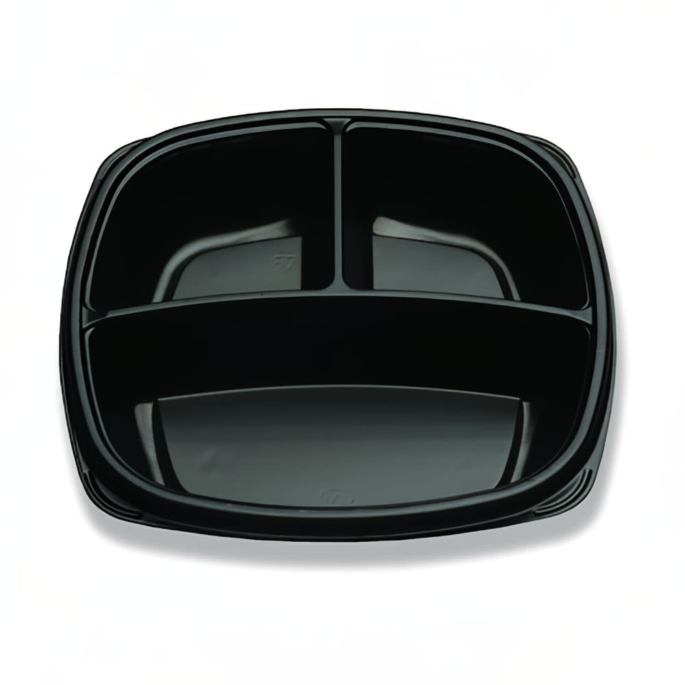 D&W Fine Pack 10 1/4" Square Container - Polystyrene, Black (CF723-103-1)