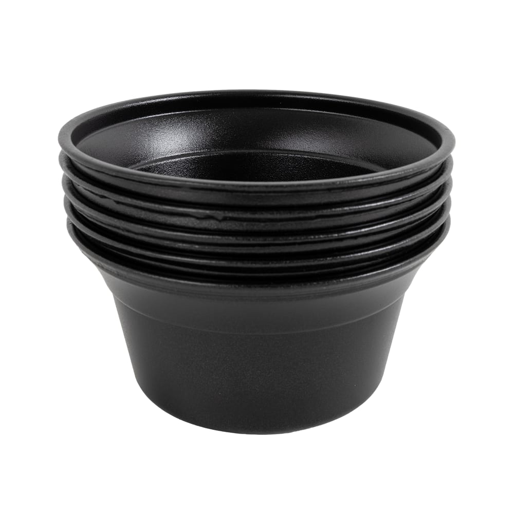 D&W Fine Pack 6 oz Sauce Cup - Polystyrene, Black (CF755-060)